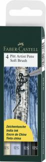 PITT ARTIST PEN SOFT BRUSH SET 4 BUC FABER-CASTELL