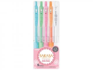 Pix cu gel Sarasa Milk 5 culori set Zebra