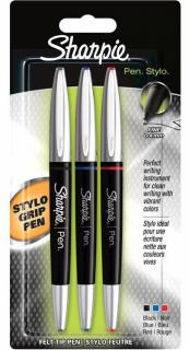 Set 3 Linere Pen Grip (rosu, albastru, negru),Sharpie