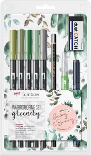 Set 9 Caligrafie Watercoloring Set Greenery Tombow