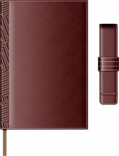 Set Agenda Piele B5 + Pouch Pen Bordeaux, Princ Leather