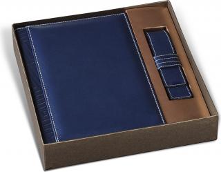 Set Agenda Piele B5 + Pouch Pen Navy, Princ Leather