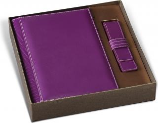 Set Agenda Piele B5 + Pouch Pen Purple, Princ Leather