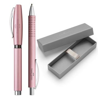 Set Cadou Stilou + Pix Essentio Aluminium Rose Faber-Castell