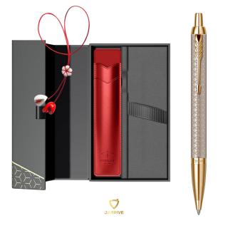 Set Pix Parker IM Premium Warm Silver GT + Cutie cu etui rosu + Martisor