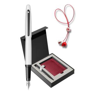 Set Sheaffer Stilou VFM White BT + Port Card Piele Asortat + Martisor
