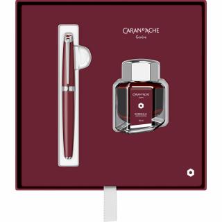 Set Stilou 18k Nib + Calimara Caran d Ache Leman Bordeaux Matt SRT