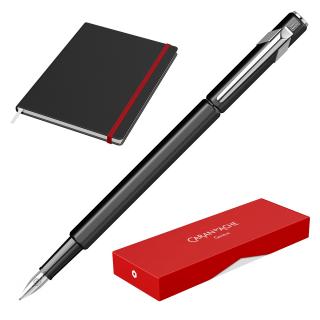 Set Stilou Caran D Ache 849 Black + Notes Velvet A5 Black