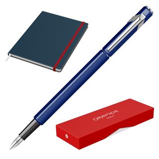 Set Stilou Caran D Ache 849 Blue + Notes Velvet A5 French Navy