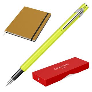 Set Stilou Caran D Ache 849 Yellow + Notes Velvet A5 Yellow