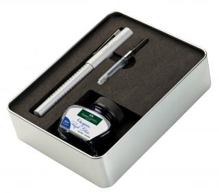 Set Stilou + Cerneala + Convertor GRIP 2011 Silver, Faber-Castell