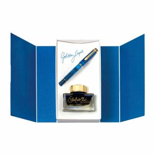 Set Stilou Classic M200 Golden Lapis + Edelstein Ink Golden Lapis 50 ml Gift Set, Pelikan