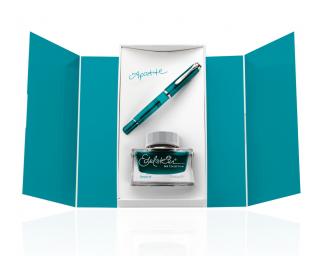 Set Stilou Classic M205 Apatite + Edelstein Ink Apatite 50 ml Gift Set, Pelikan