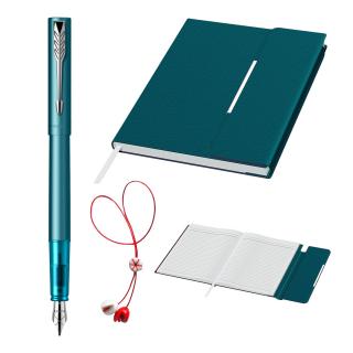 Set Stilou Parker Vector XL Royal Teal + Notes B6 Emerald + Martisor