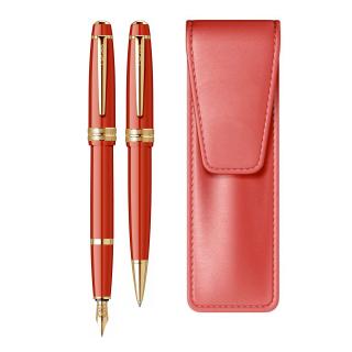 Set Stilou + Pix Bailey Light Amber GT, Cross + Etui Piele