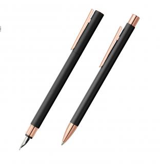 Set Stilou + Pix Neo Slim Metal Black Rosegolden Faber-Castell