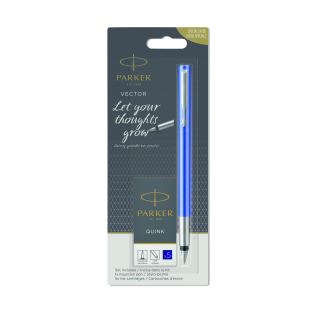 Stilou Vector blue + set 5 cartuse albastre, Parker