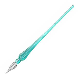 Toc Caligrafic de Sticla 18 cm Round Glass Pen Turquoise, Jacques Herbin