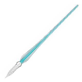 Toc Caligrafic de Sticla 18 cm Twisted Glass Pen Blue Azur, Jacques Herbin