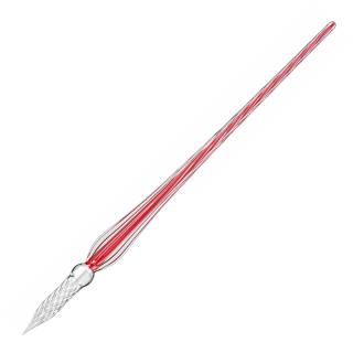 Toc Caligrafic de Sticla 18 cm Twisted Glass Pen Red, Jacques Herbin