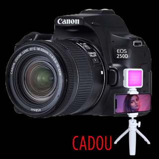 Canon EOS 250D negru + Canon EF-S 18-55mm f 4-5.6 IS STM
