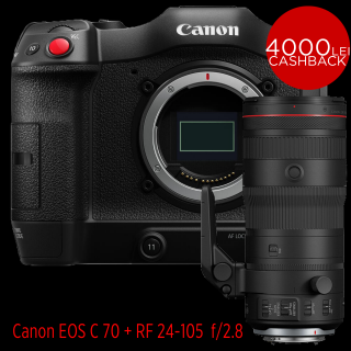 Canon EOS C70 Kit cu Canon RF 24-105 f 2.8L  - Aparat Foto Mirrorless Cinema Profesionala Montura Canon RF