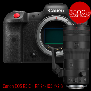 Canon EOS R5 C - Kit cu Canon RF 24-105 f 2.8 - Aparat Foto Mirrorless Cinema Montura Canon RF