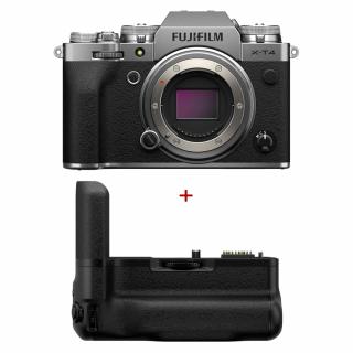 Fujifilm X-T4 Aparat Foto Mirrorless Body (silver) kit cu FUJIFILM VG-XT4 Vertical Battery Grip