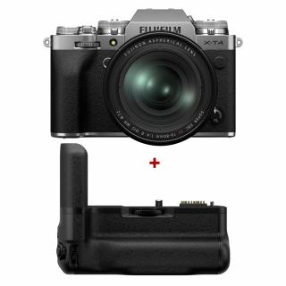 Fujifilm X-T4  (silver) kit cu obiectiv XF 16-80mm f 4 R OIS WR resigilat + VG-XT4 Vertical Battery Grip