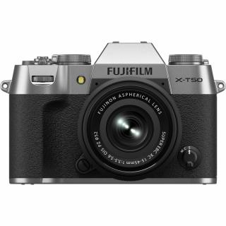 Fujifilm X-T50 - aparat foto mirrorless 40.2MP kit cu XC 15-45mm f 3.5-5.6 OIS (Argintiu)