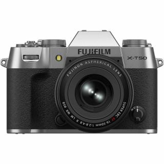 Fujifilm X-T50 - aparat foto mirrorless 40.2MP kit cu XF 16-50mm f 2.8-4.8 R LM (Argintiu)