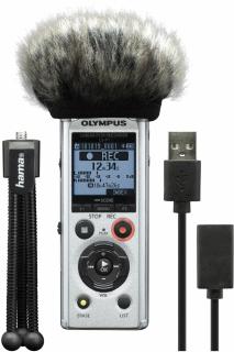 Olympus LS-P1 Video Kit - reportofon Podcaster Kit inc mini Tripod, Windscreen and USB Cable