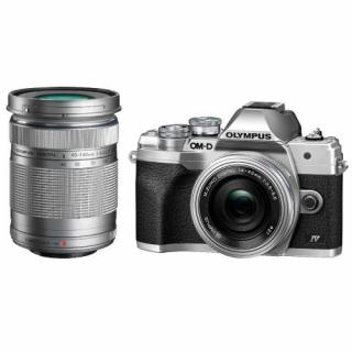 Olympus OM-D E-M10 Mark IV Mirrorless Silver Kit cu M.Zuiko ED 14-42mm F3.5-5.6 EZ Silver + M.Zuiko ED 40-150mm F4.0-5.6 R black