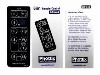 Phottix IR telecomanda infrarosu 6 in 1 universala