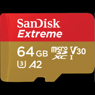 Sandisk Extreme microSDXC 64GB + SD Adapter 170MB s UHS-I U3 (SDSQXAH-064G-GN6MA)