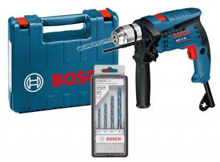 Bosch GSB 13 RE Masina de gaurit cu percutie, 600W + Set de 4 burghie MultiConstruction in cutie