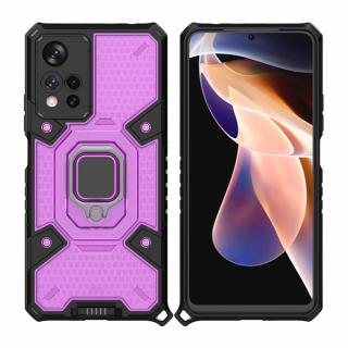 Husa antisoc Xiaomi Redmi Note 11 Pro, Honeycomb Armor, Rose Violet