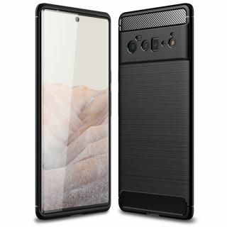 Husa Carbon Silicone pentru Google Pixel 6 Pro, Negru