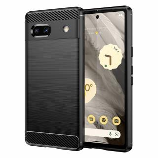 Husa Carbon Silicone pentru Google Pixel 7a, Negru