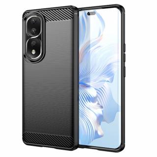 Husa Carbon Silicone pentru Honor 90 Pro, Negru