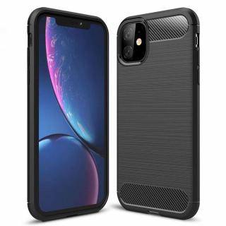 Husa Carbon Silicone pentru iPhone 11, Negru