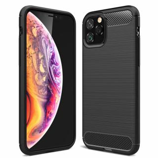 Husa Carbon Silicone pentru iPhone 12 Pro Max, Negru