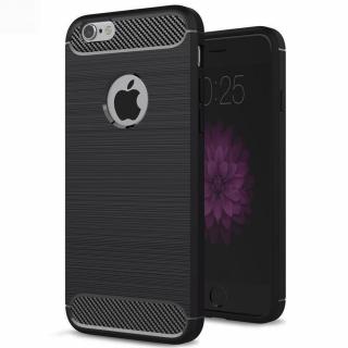 Husa Carbon Silicone pentru iPhone 6   6S, Negru