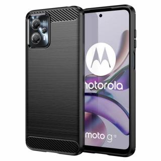 Husa Carbon Silicone pentru Motorola Moto G13   G23   G53, Negru