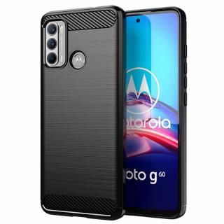 Husa Carbon Silicone pentru Motorola Moto G60, Negru