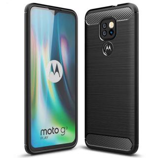 Husa Carbon Silicone pentru Motorola Moto G9 Play, Negru