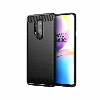 Husa Carbon Silicone pentru OnePlus 8 Pro, Negru