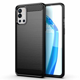 Husa Carbon Silicone pentru OnePlus 9R, Negru