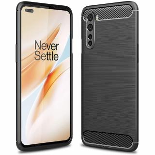 Husa Carbon Silicone pentru OnePlus Nord, Negru