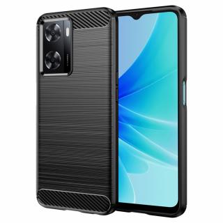 Husa Carbon Silicone pentru OPPO A57 4G, Negru